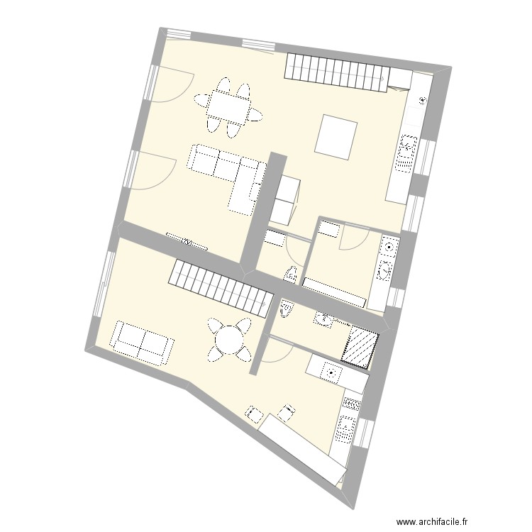 Mey RC. Plan de 2 pièces et 92 m2