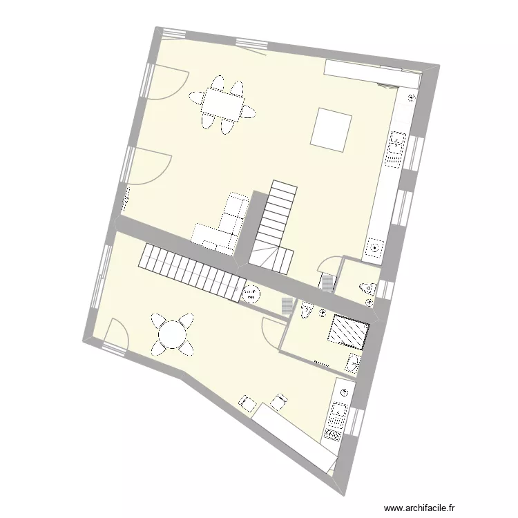 Mey RC. Plan de 2 pièces et 93 m²