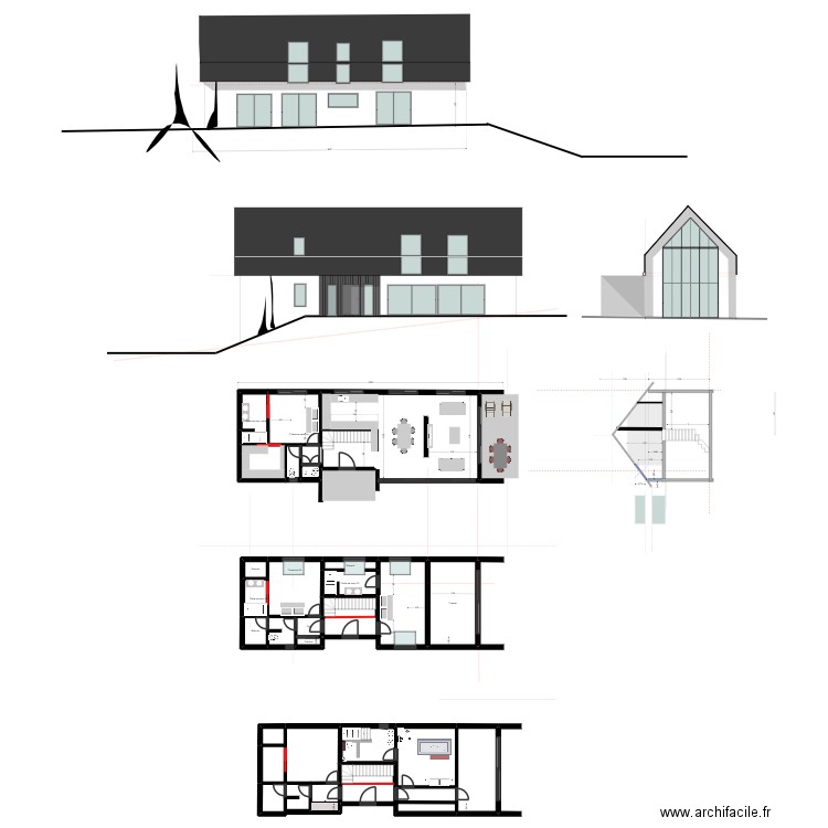 dessin GASPARD. Plan de 32 pièces et 288 m2