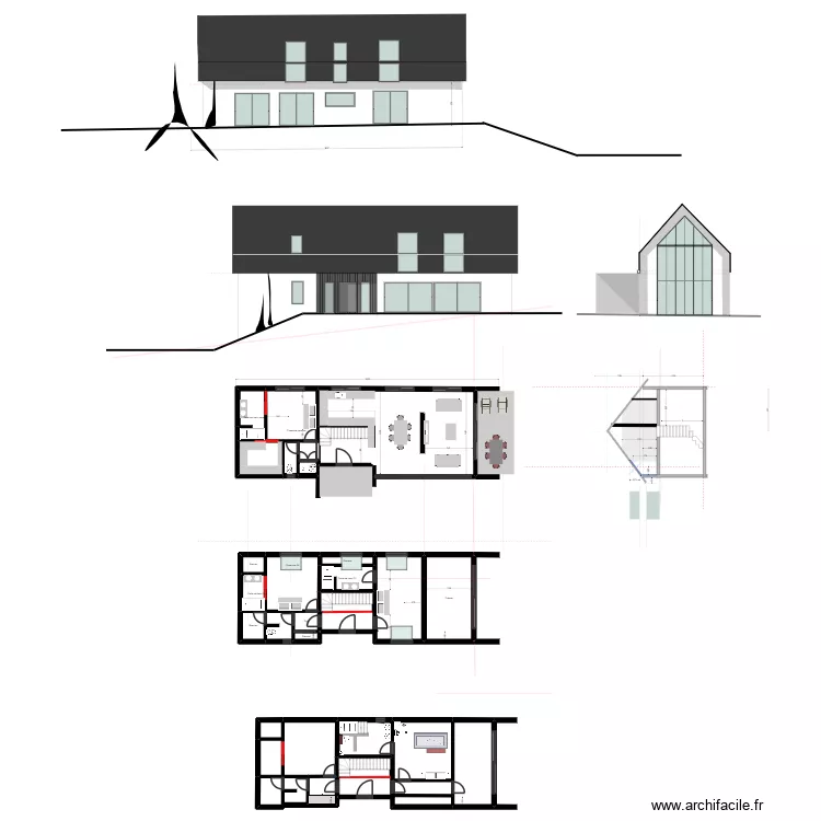 dessin GASPARD. Plan de 32 pièces et 288 m²