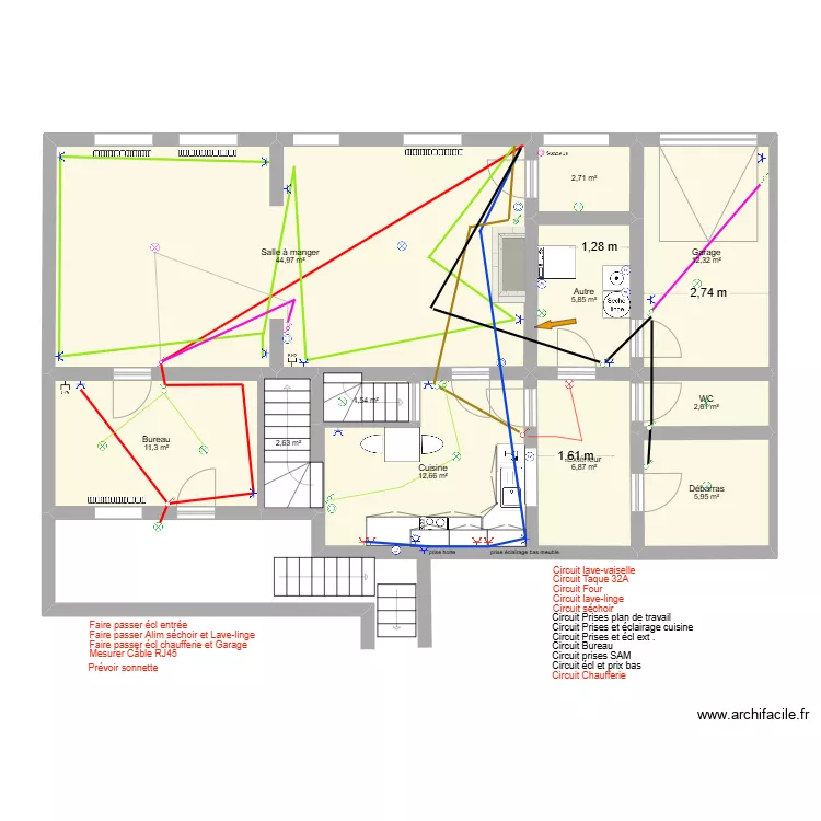 Rez-de-chauss&eacute;e RGIE. Plan de 