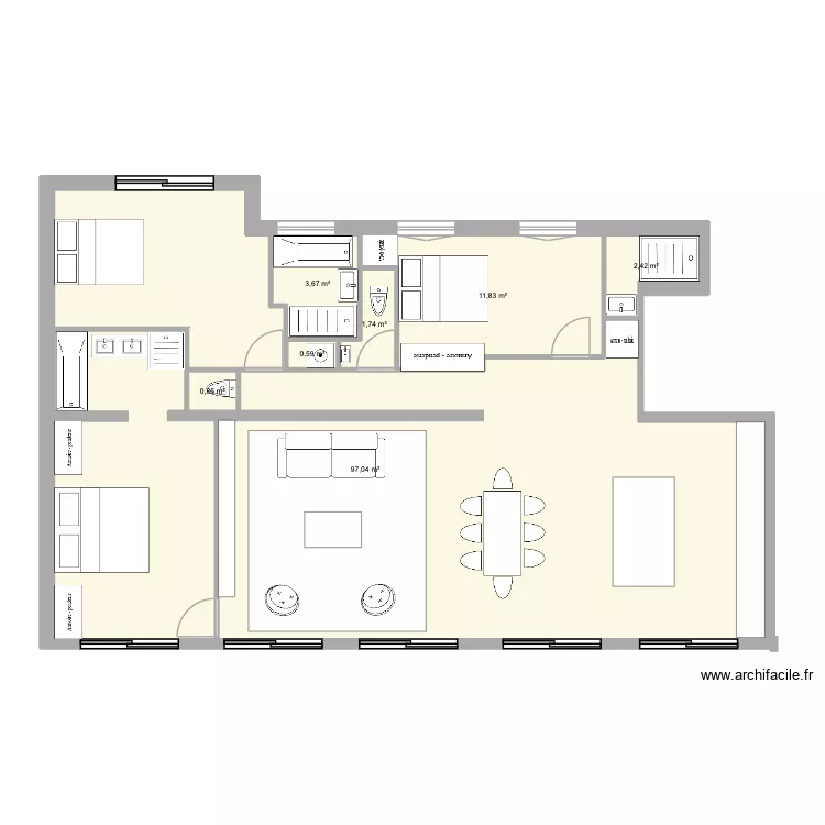 27 DESCAMPS. Plan de 7  et 118 m²