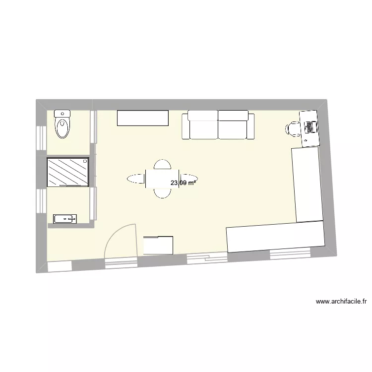 BOUCHET. Plan de 1  et 23 m²