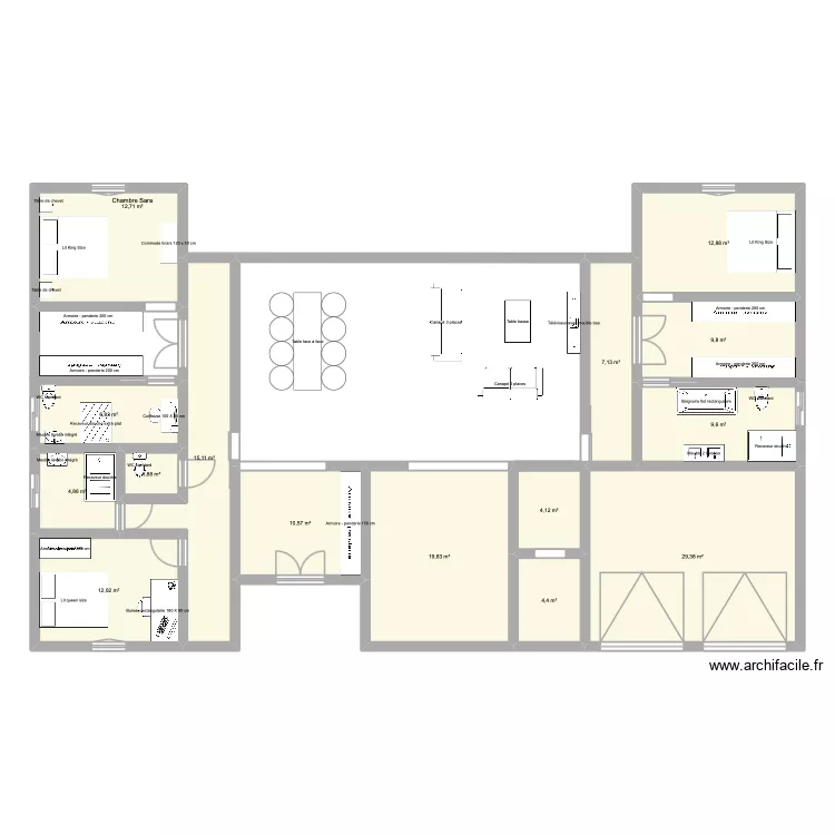 Future maison plan 2. Plan de 15  et 161 m²