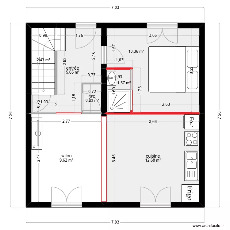 Aroles -Boissy soussaint Yon. Plan de 7 et 43 m² Aroles -Boissy soussaint Yon. Plan de 7 et 43 m²