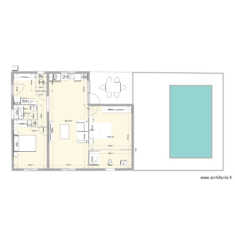 caniquit 26 avec placard salle de bain chambre ami. Plan de 0 pièce et 0 m2
