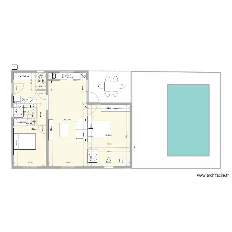 caniquit 26 avec placard salle de bain chambre ami. Plan de 