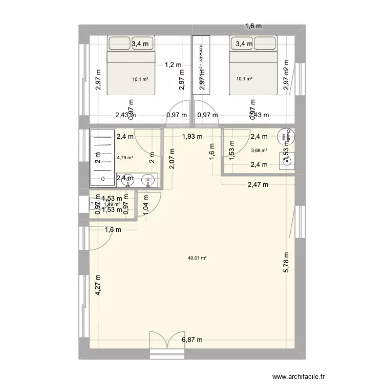 Plan Nana maison mag. Plan de 6 Pièces et 70 m²