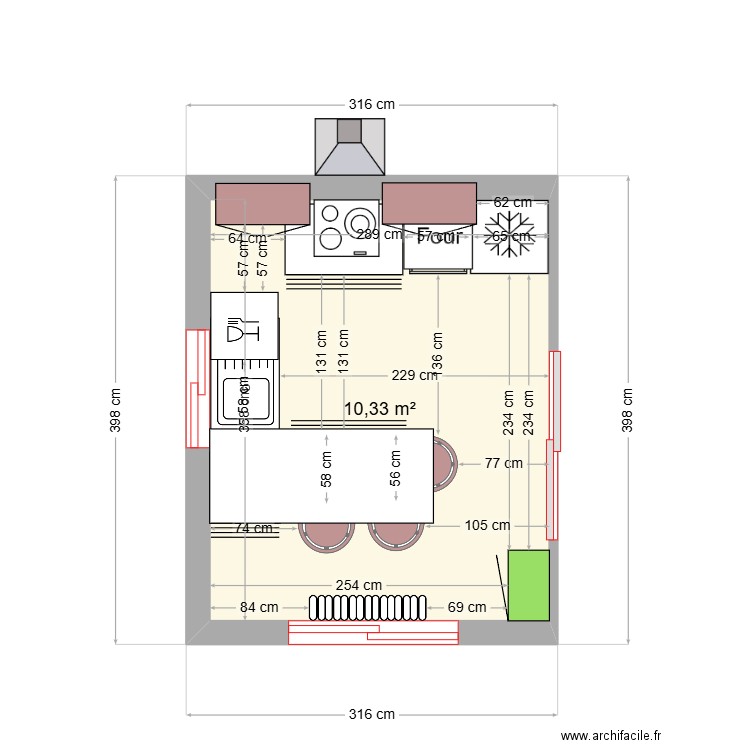 Cuisine. Plan de 0 pièce et 0 m2