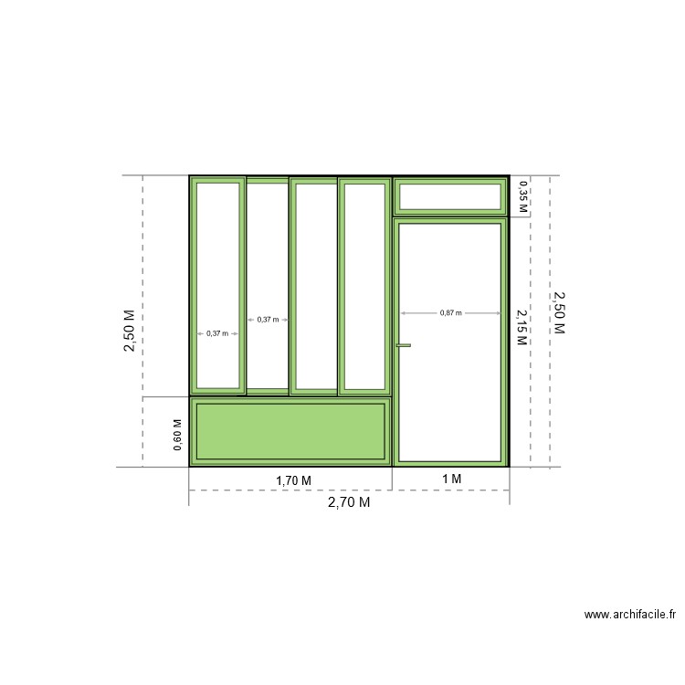Détails graphique vitrine. Plan de 0 pièce et 0 m2