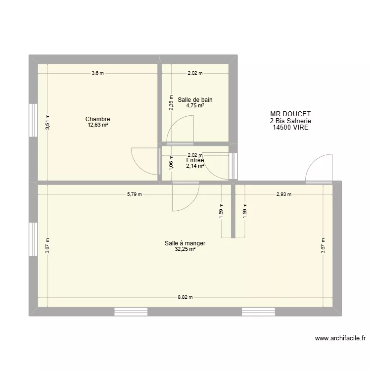 DOUCET 2bis Salnerie VIRE. Plan de 
