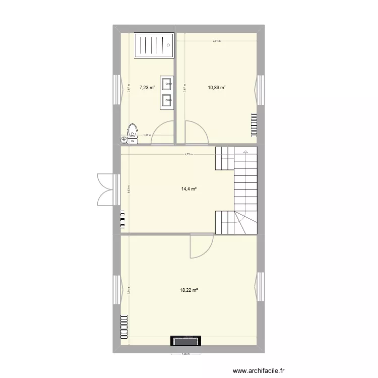 plan maison 1er etage. Plan de 4 Pièces et 51 m² plan maison 1er etage. Plan de 4 Pièces et 51 m²