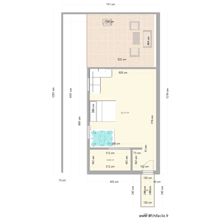 Suite 2. Plan de 5 pièces et 79 m2