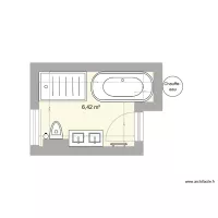 Salle de bain avec baignoire + douche