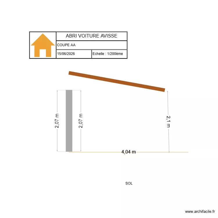 25 12 14 COUPE ABRI VOITURE AVISSE. Plan de 