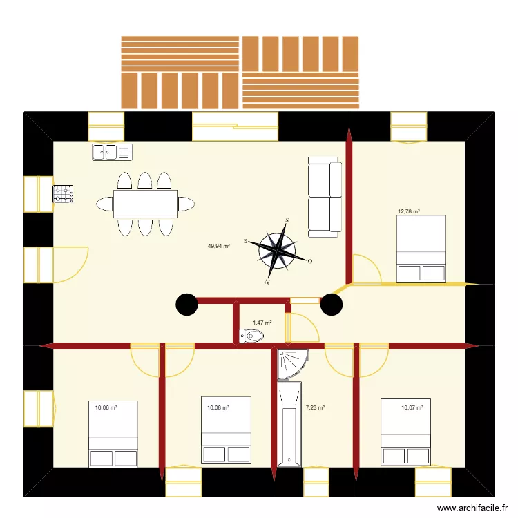 R&eacute;ma110426. Plan de 7  et 102 m²