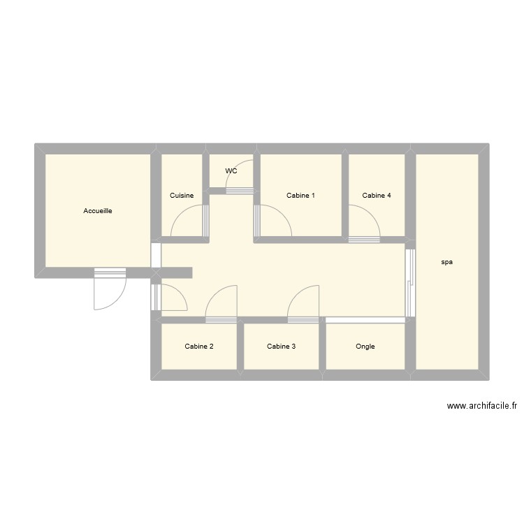 Institut 1. Plan de 10 pièces et 46 m2