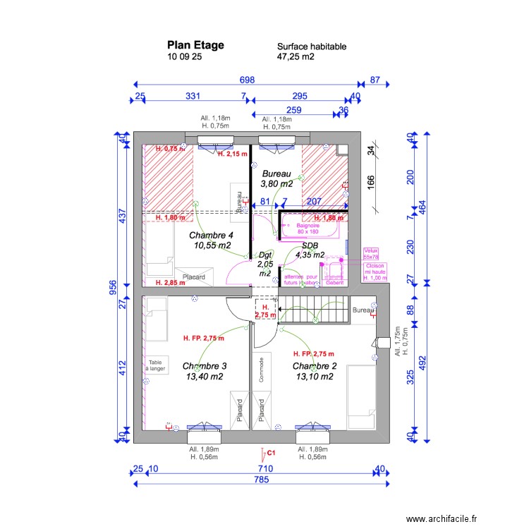Viroflay Etage 1. Plan de 0 pièce et 0 m2