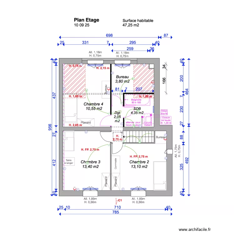 Viroflay Etage 1. Plan de 