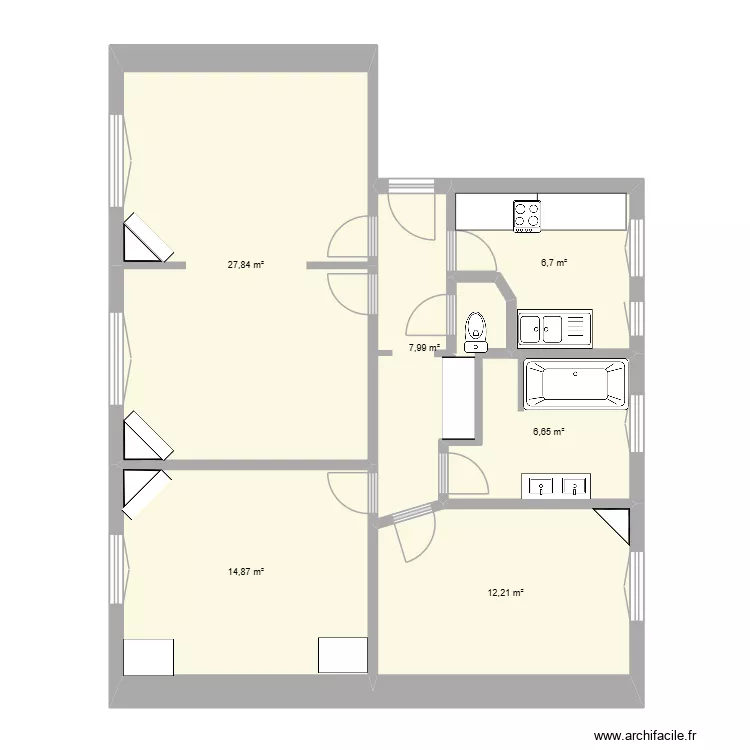 ASNIERES. Plan de 6 et 76 m² ASNIERES. Plan de 6 et 76 m²