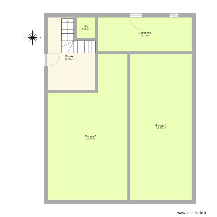 PLAN TRONCHE. Plan de 30 pièces et 435 m2