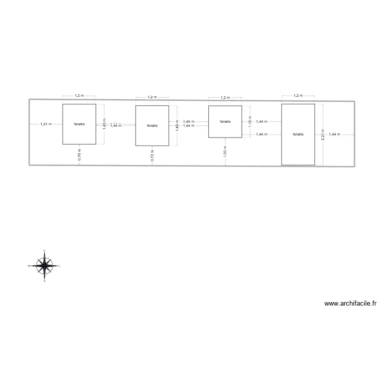Facade jardin. Plan de 