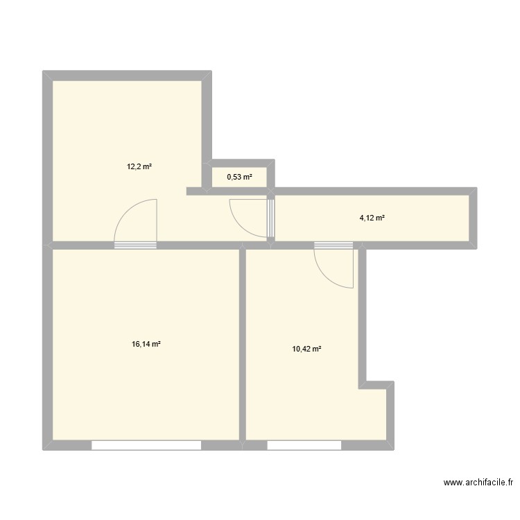 1er étage Parklaan 50. Plan de 5 pièces et 43 m2