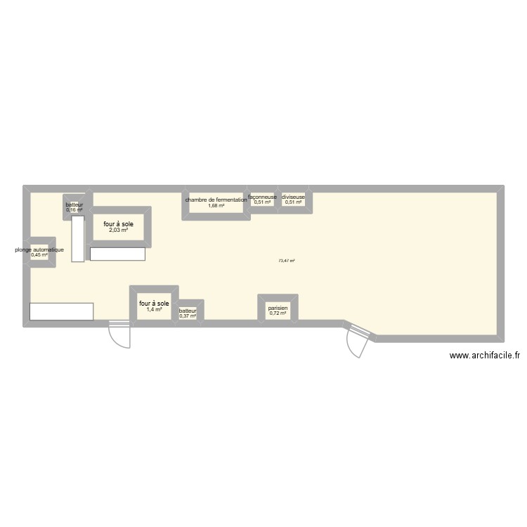 plan labo. Plan de 10 pièces et 82 m2