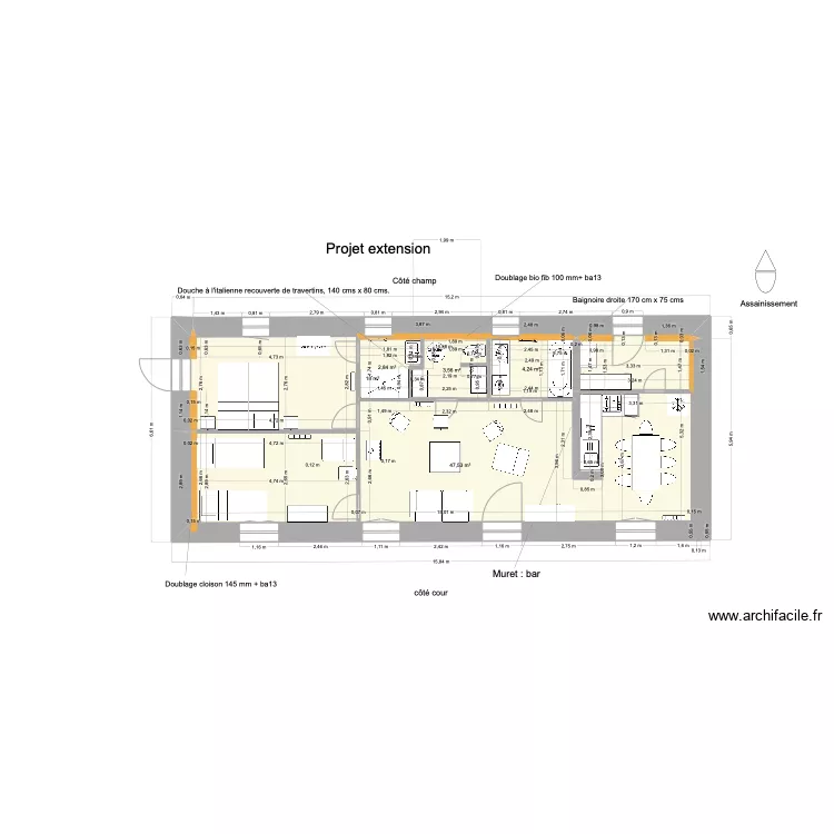extension. Etat vierge. Bis. Plan de 
