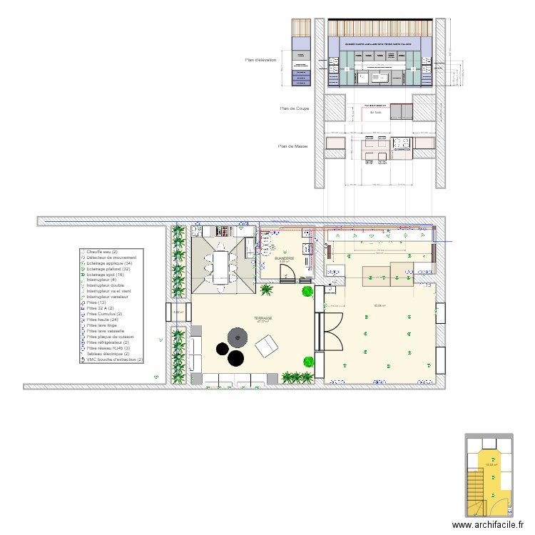 PLAN APS CUISINE NISSAN. Plan de 7 pièces et 123 m2