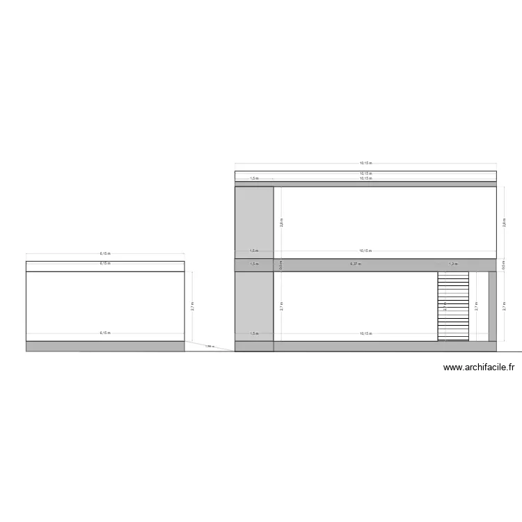 facade NORD garage. Plan de 