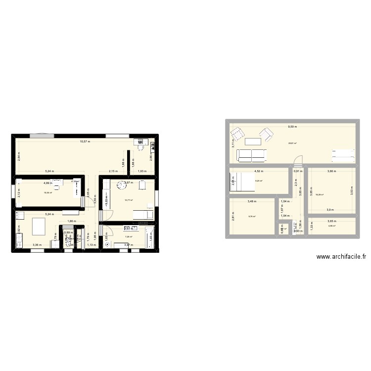 Plan 1 bis. Plan de 11 pièces et 154 m2
