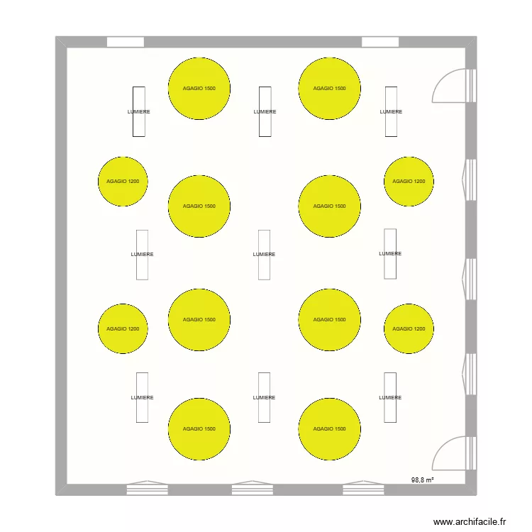 REFECTOIRE - OGEC SAINT JEAN CHARTRES. Plan de 1 pièce et 99 m²