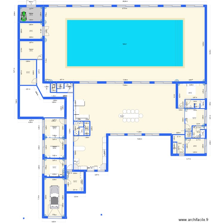chatressac. Plan de 23 pièces et 732 m2
