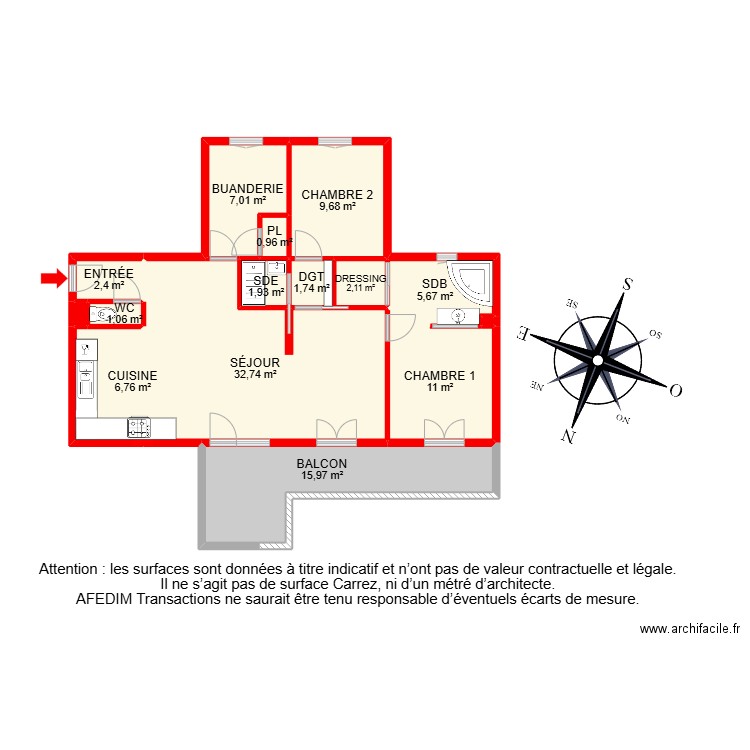 BI 22706. Plan de 16 pièces et 104 m2