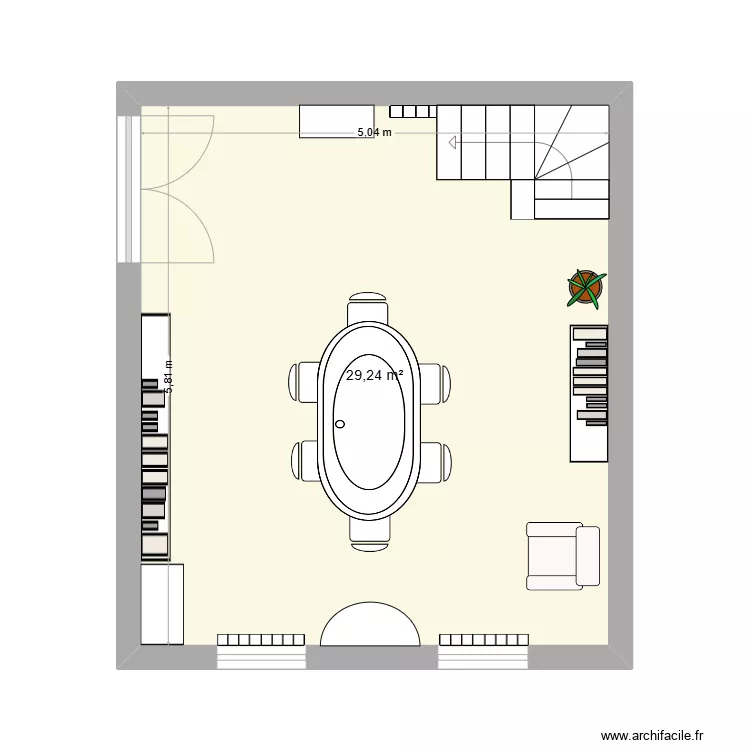 salle &agrave; manger projet. Plan de 