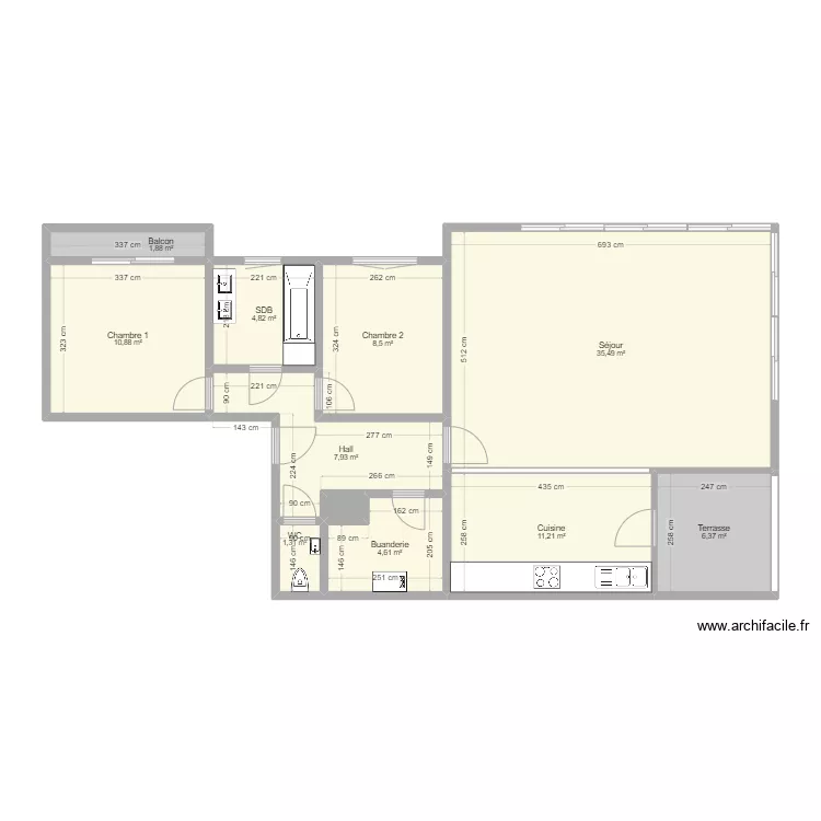 Dos Fanchons Cotes. Plan de 