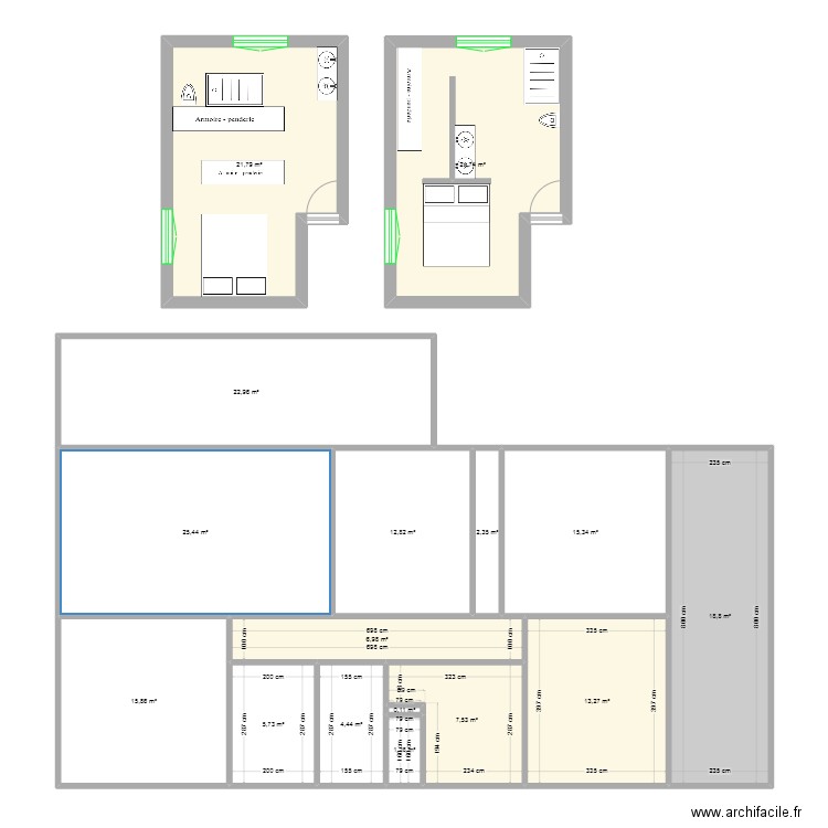 Suite parentale 2. Plan de 16 pièces et 196 m2