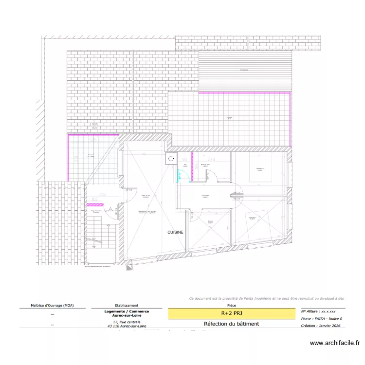 JOUVE AUREC R+2. Plan de 