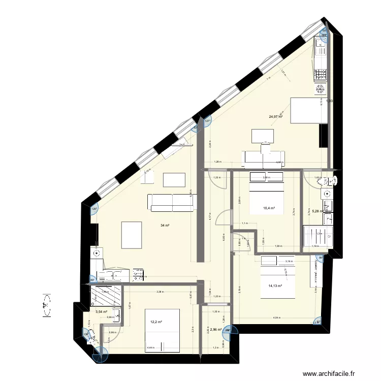 Vesrion salle de bain la ou chiotte. Plan de 9 et 109 m² Vesrion salle de bain la ou chiotte. Plan de 9 et 109 m²
