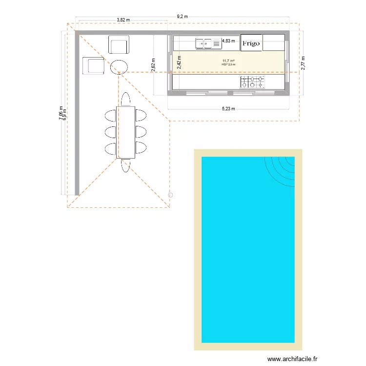 cuisine exterieur. Plan de 1 et 12 m² cuisine exterieur. Plan de 1 et 12 m²
