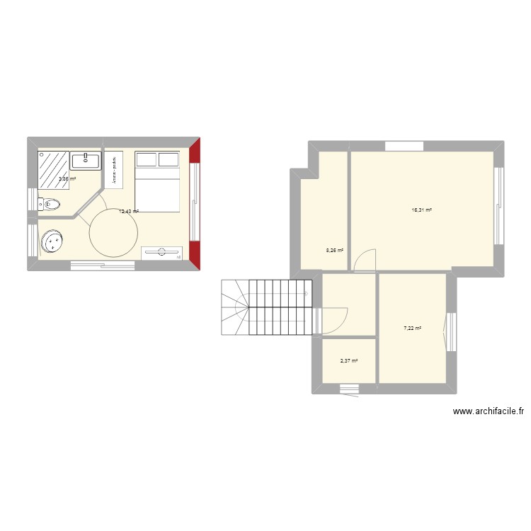 extension papa. Plan de 0 pièce et 0 m2