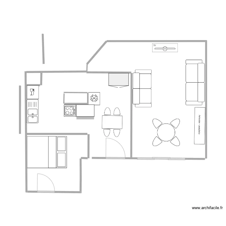 cuisine salle a manger. Plan de 