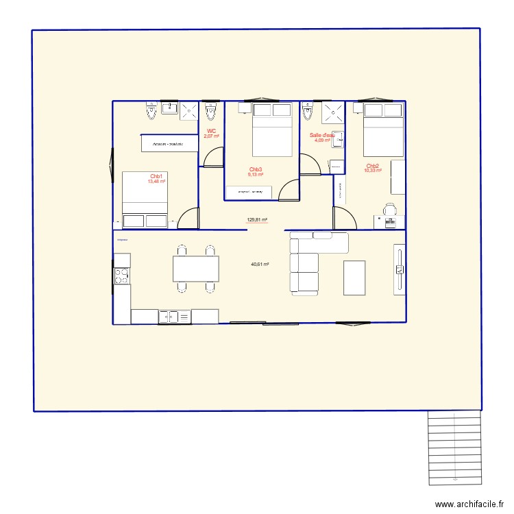 ma maison1. Plan de 7 pièces et 290 m2