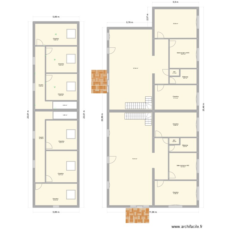 bodrum. Plan de 22 pièces et 376 m2