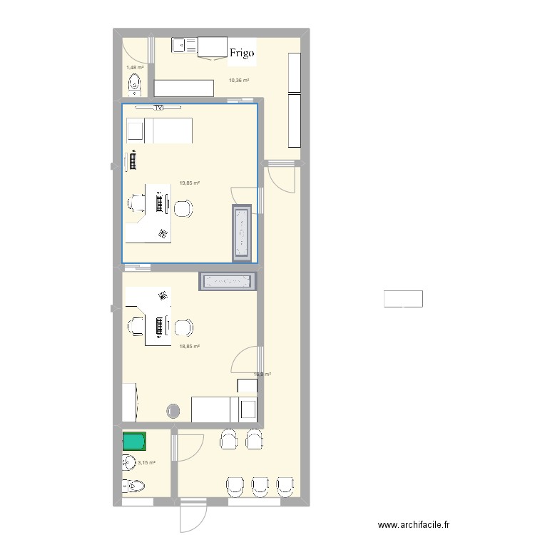 cab. Plan de 0 pièce et 0 m2