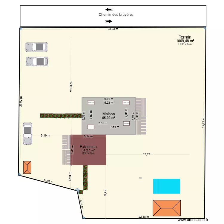 Espace Vert. Plan de 3 et 1212 m² Espace Vert. Plan de 3 et 1212 m²
