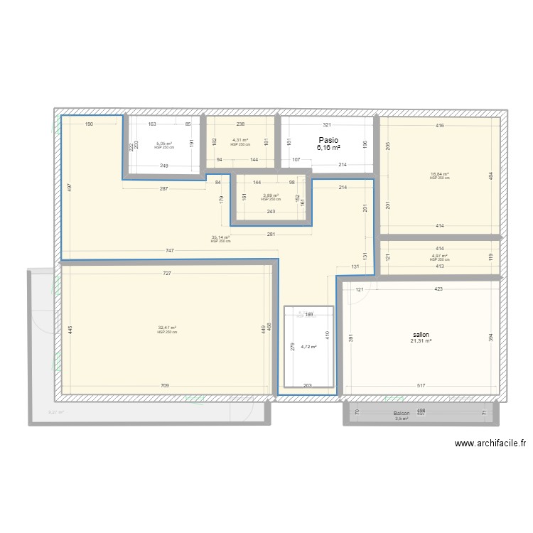 MMB RC. Plan de 31 pièces et 282 m2