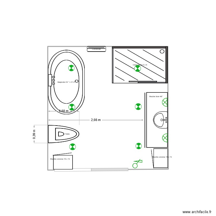 Projet_Diane B_1. Plan de 1 pièce et 7 m2