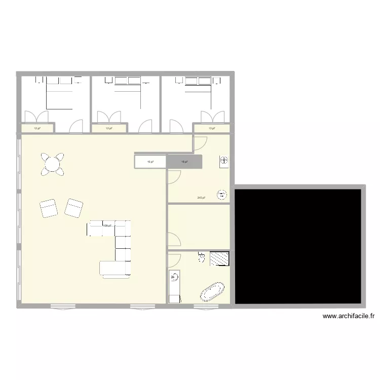 ST-HIPPOLYTE - GARAGE AM&Eacute;NAG&Eacute;. Plan de 